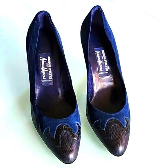 Andrea Pfister Vintage Snakeskin and Leather Heels - Picture 2 of 9